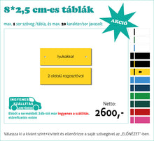 Kép betöltése a galériamegjelenítőbe: Színes névtábla kicsi (1-2 soros színes, gravírozott)