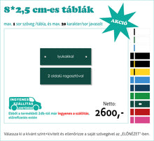 Kép betöltése a galériamegjelenítőbe: Színes névtábla kicsi (1-2 soros színes, gravírozott)