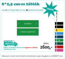 Kép betöltése a galériamegjelenítőbe: Színes névtábla kicsi (1-2 soros színes, gravírozott)