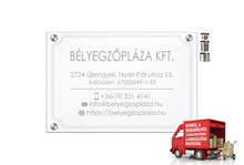Kép betöltése a galériamegjelenítőbe: Cégtábla (víztiszta plexi, gravírozott)