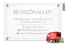 Kép betöltése a galériamegjelenítőbe: Cégtábla (víztiszta plexi, gravírozott)