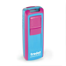 Kép betöltése a galériamegjelenítőbe: trodat pocket printy 9512 zsebbélyegző kompletten türkiz-pink