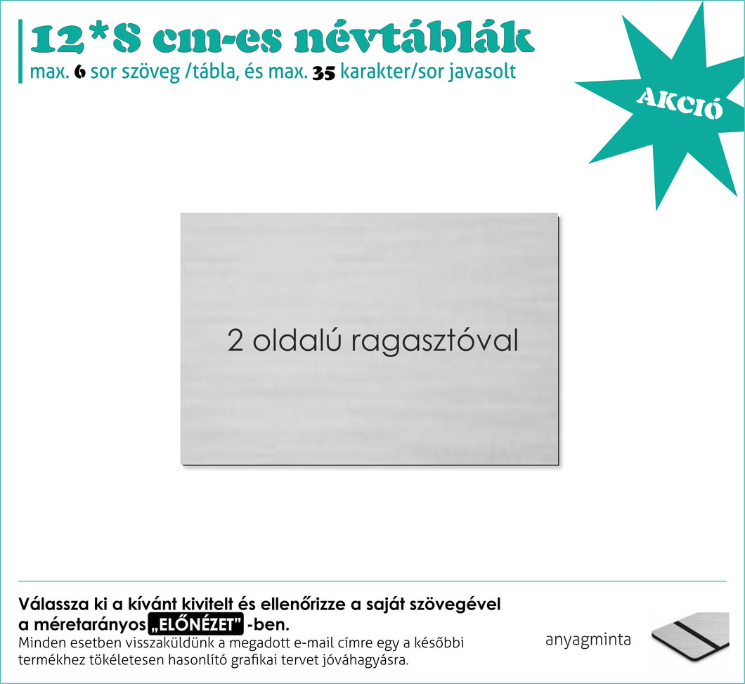 2 oldalú ragasztós névtábla