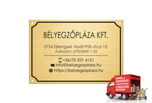 Kép betöltése a galériamegjelenítőbe: Cégtábla (rézhatású arany, gravírozott)
