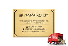 Kép betöltése a galériamegjelenítőbe: Cégtábla (rézhatású arany, gravírozott)
