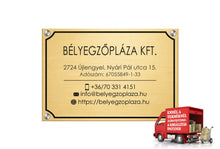 Kép betöltése a galériamegjelenítőbe: Cégtábla (rézhatású arany, gravírozott)

