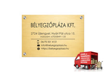 Kép betöltése a galériamegjelenítőbe: Cégtábla (rézhatású arany, gravírozott)
