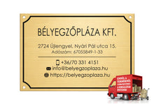 Kép betöltése a galériamegjelenítőbe: Cégtábla (rézhatású arany, gravírozott)
