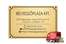 Kép betöltése a galériamegjelenítőbe: Cégtábla (rézhatású arany, gravírozott)
