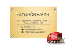 Kép betöltése a galériamegjelenítőbe: Cégtábla (rézhatású arany, gravírozott)
