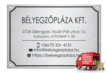Kép betöltése a galériamegjelenítőbe: Cégtábla (fémhatású ezüst, gravírozott)
