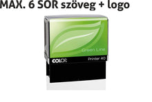 Kép betöltése a galériamegjelenítőbe: Max. 6 soros COLOP Printer IQ40 Green Line bélyegző KOMPLETTEN
