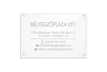 Kép betöltése a galériamegjelenítőbe: Cégtábla (víztiszta plexi, gravírozott)
