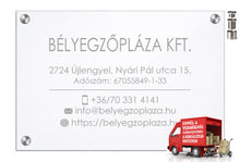 Kép betöltése a galériamegjelenítőbe: Cégtábla (víztiszta plexi, gravírozott)
